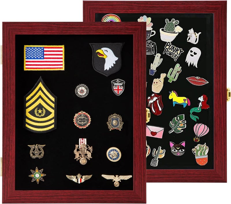 VERANI 11x14 Pin Display Case Pin Collection Display Box Military Medal Display Frame with Uv Protection Acrylic Door for Beach Tags Jewelry Insignia Ribbons Patches Insignia Ribbons Sport Pins - Image 1